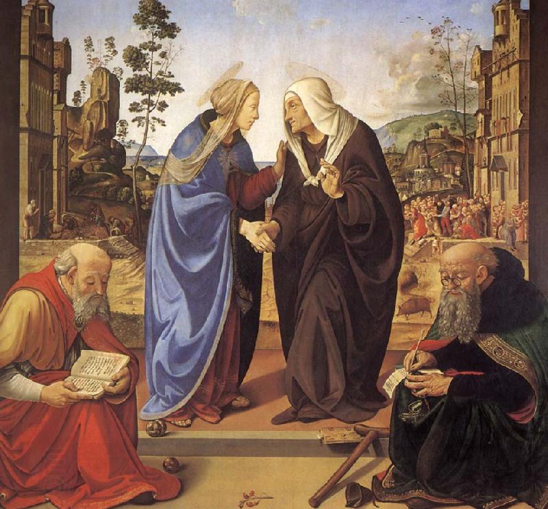 Piero di Cosimo Virgin Marie besokelse with St. Nicholas and St. Antonius China oil painting art